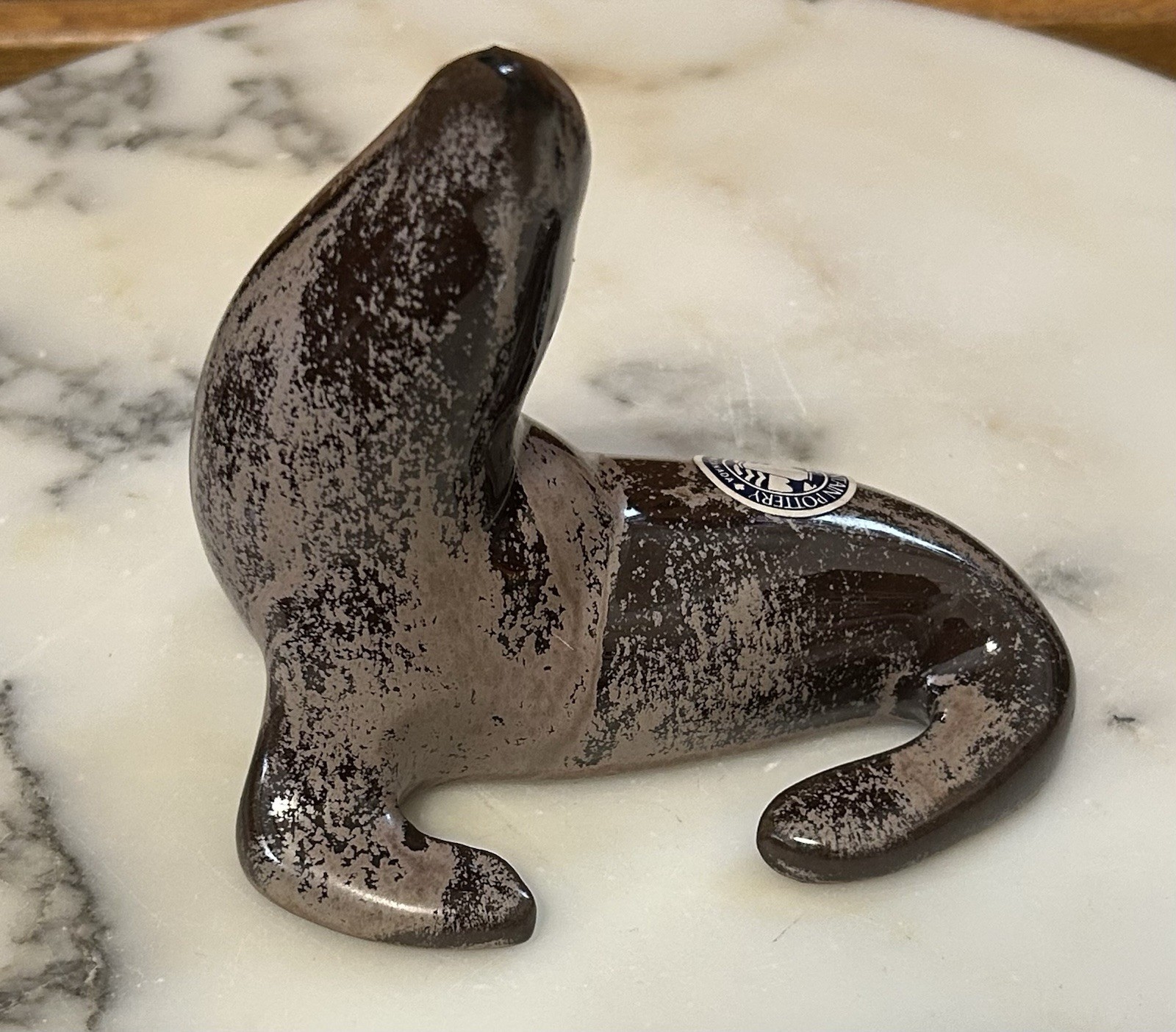 Blue Mountain Pottery Canada Terracotta Figurine Drip Glaze Seal Vintage