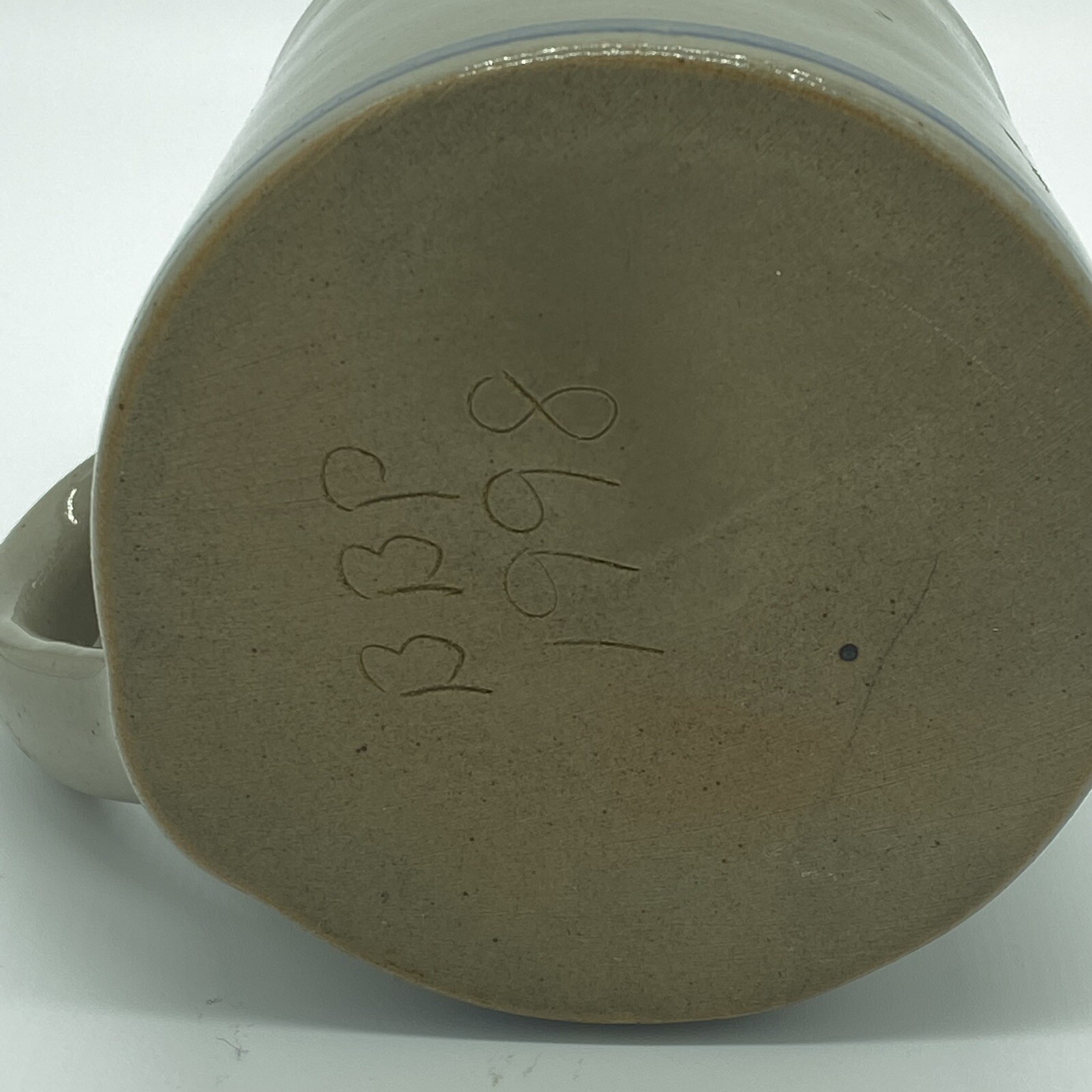 Beaumont Brothers Pottery Stoneware 8 Oz 3.5” Mug Blue Heart Valentine’s Day
