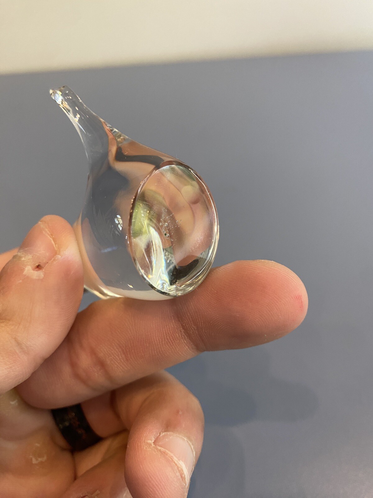 ADORABLE VTG Clear Art Glass Bird Paperweight W/Tiny Controlled Bubbles 2.25″L