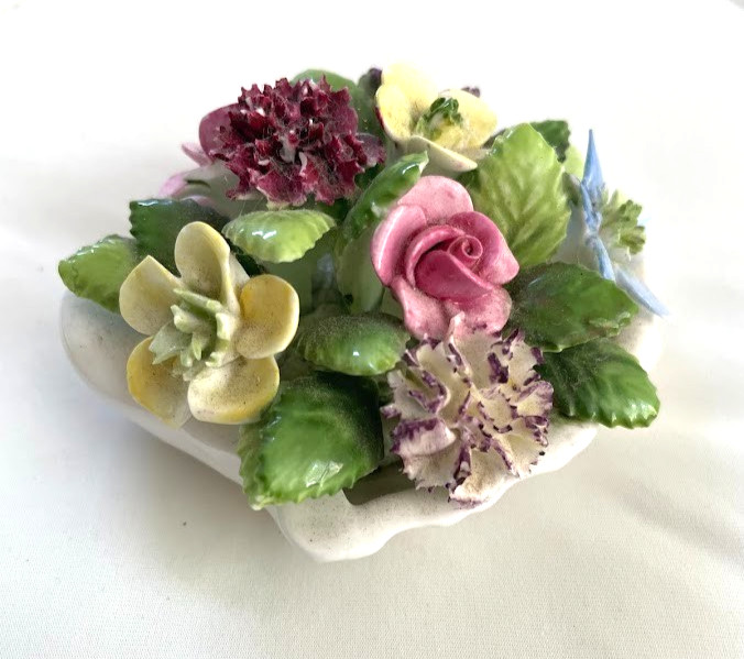 Royal Adderley England Floral Bone China Mini Flower Figurine Porcelain SEASHELL