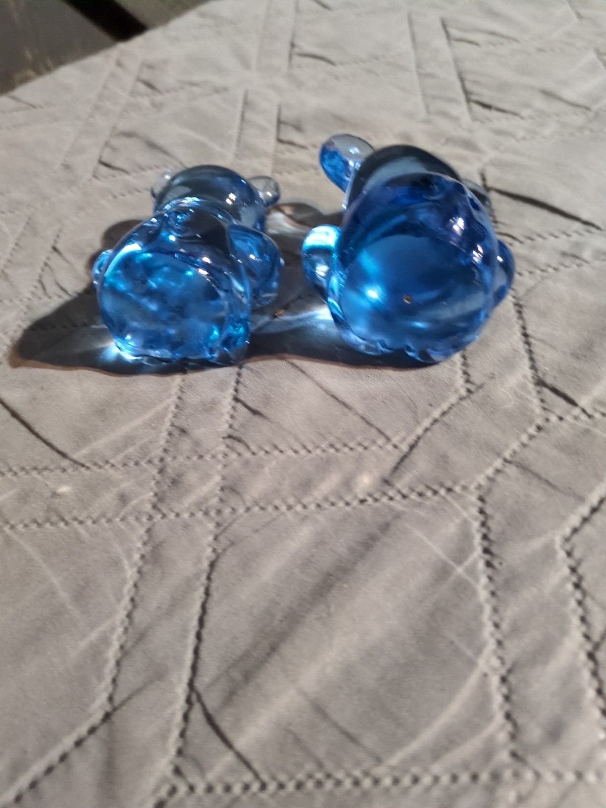 (2) Lot: US Commemorative Fine Art Gallery COBALT BLUE Glass Koala 🐨 BEAR 3”