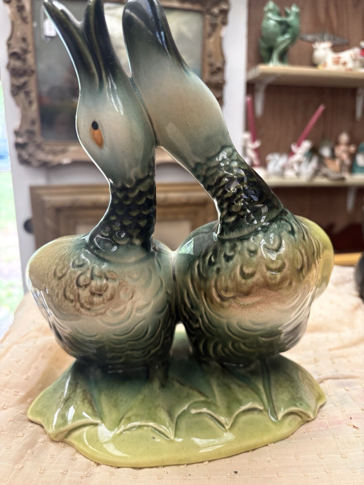 Hull Pottery Vintage Antique Duck Double Planter Ceramic Vase