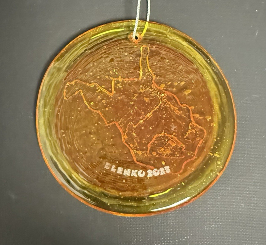 Blenko Glass Suncatcher – WV Take Me Home – Tangerine