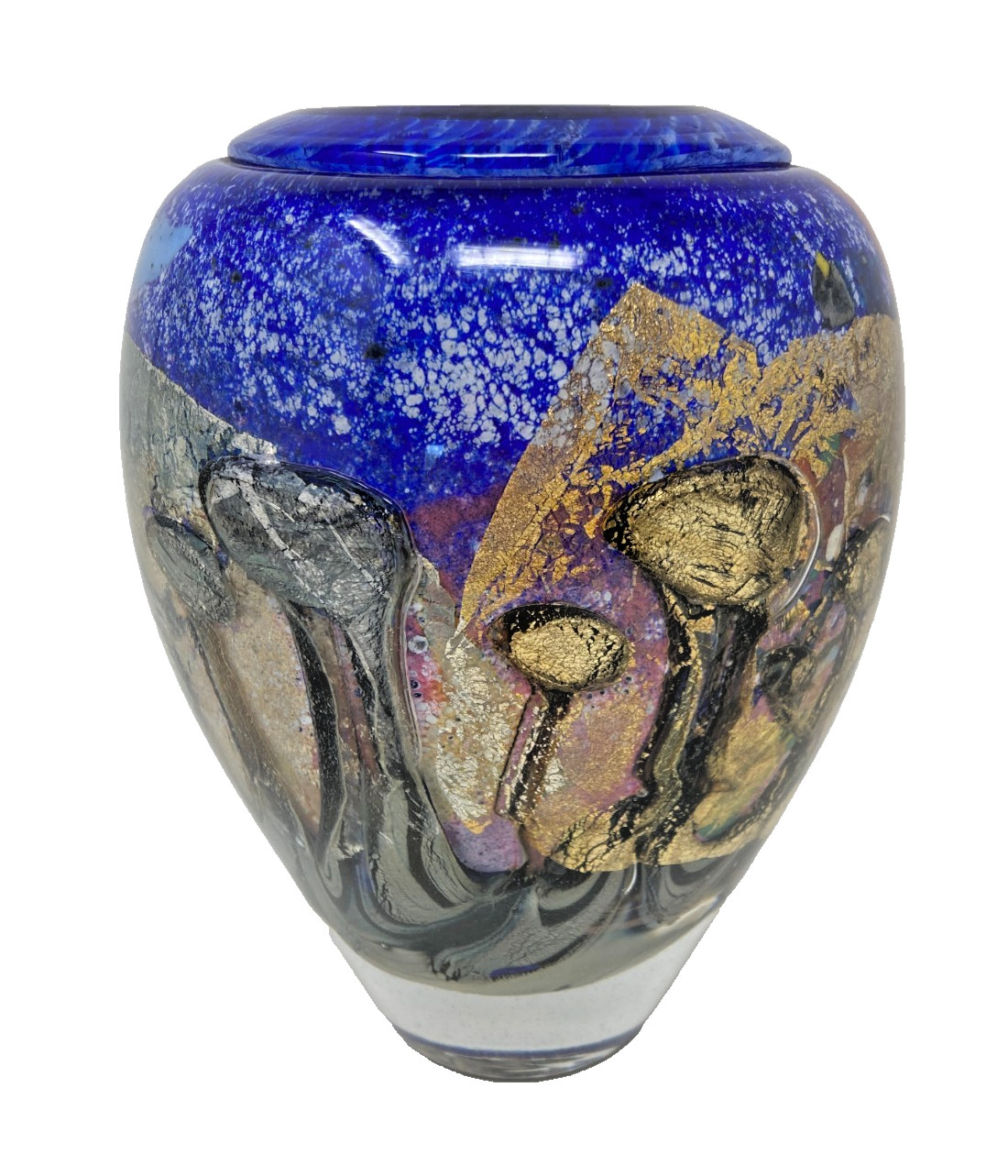 Jean Claude Novaro Art Glass Vase Hand Signed 6 3/4″ Mint