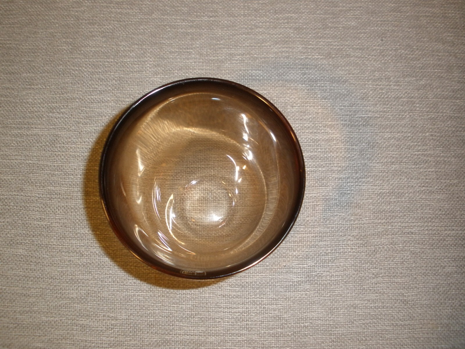 Orrefors made in Sweden brown 3 1/2″ diameter Glass Bowl 3″H
