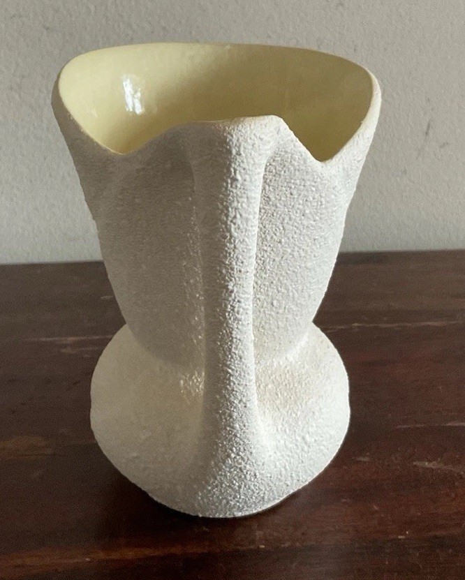 Lovely vintage Raynham vase featuring textured white finish