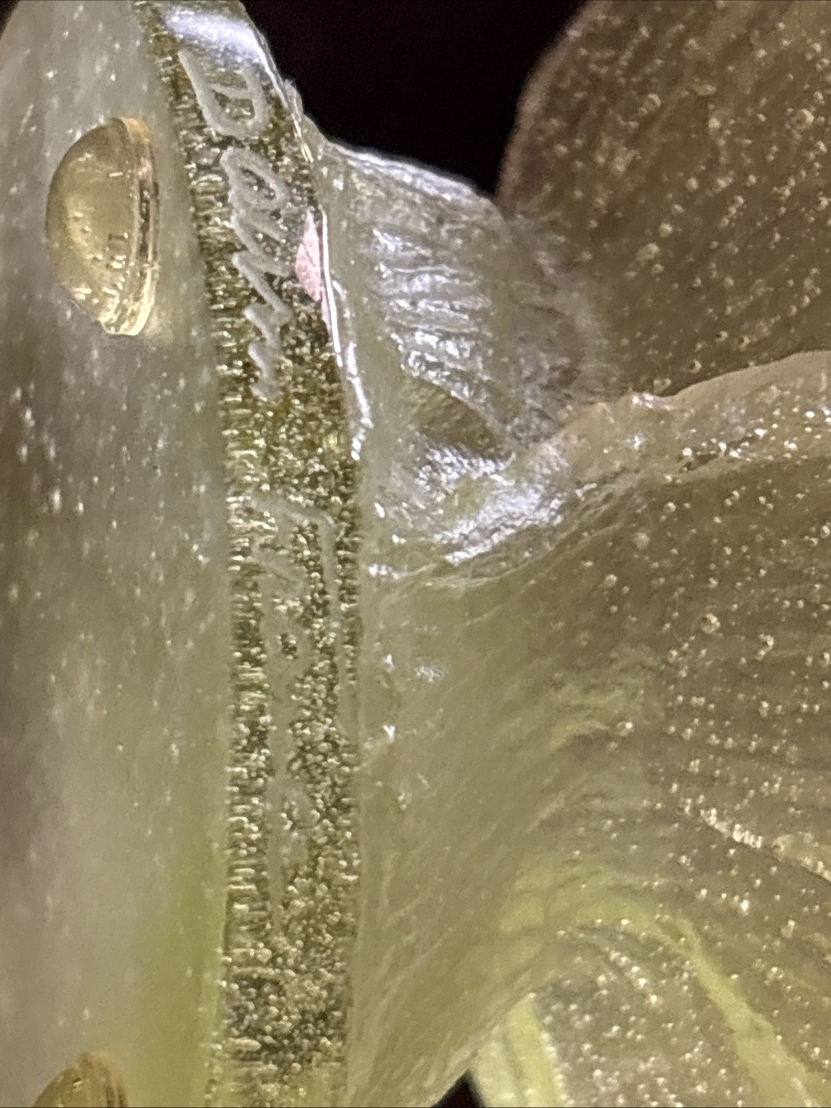 DAUM FRANCE PATE DE VERRE LARGE IRIS CETERPIECE BOWL SIGNED 8 3/4”-MINT