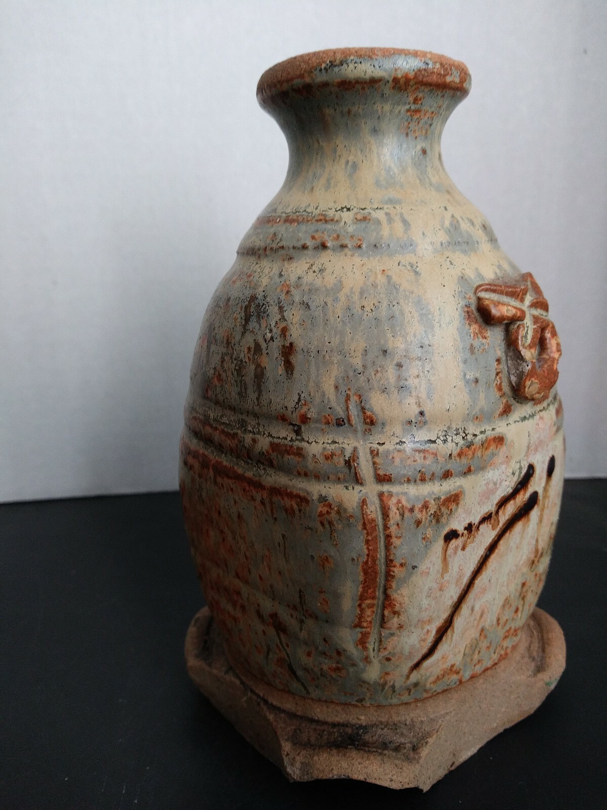 Vintage Signed Art Pottery Cabinet Vase Glaze Variation 6.5″ Tall