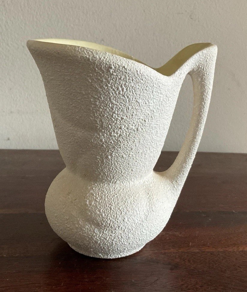 Lovely vintage Raynham vase featuring textured white finish