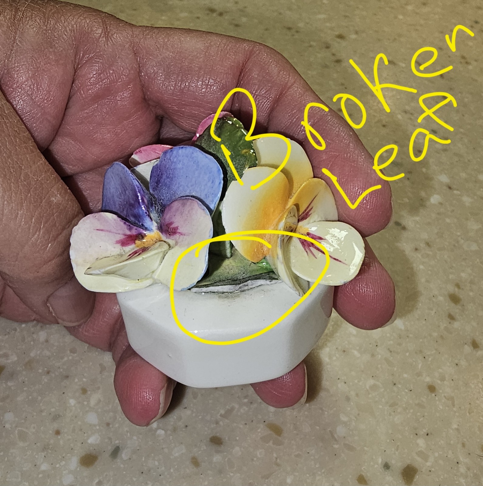 Vintage Aynsley England Fine Bone China Pansy Flower Bouquet Figurine – AS IS