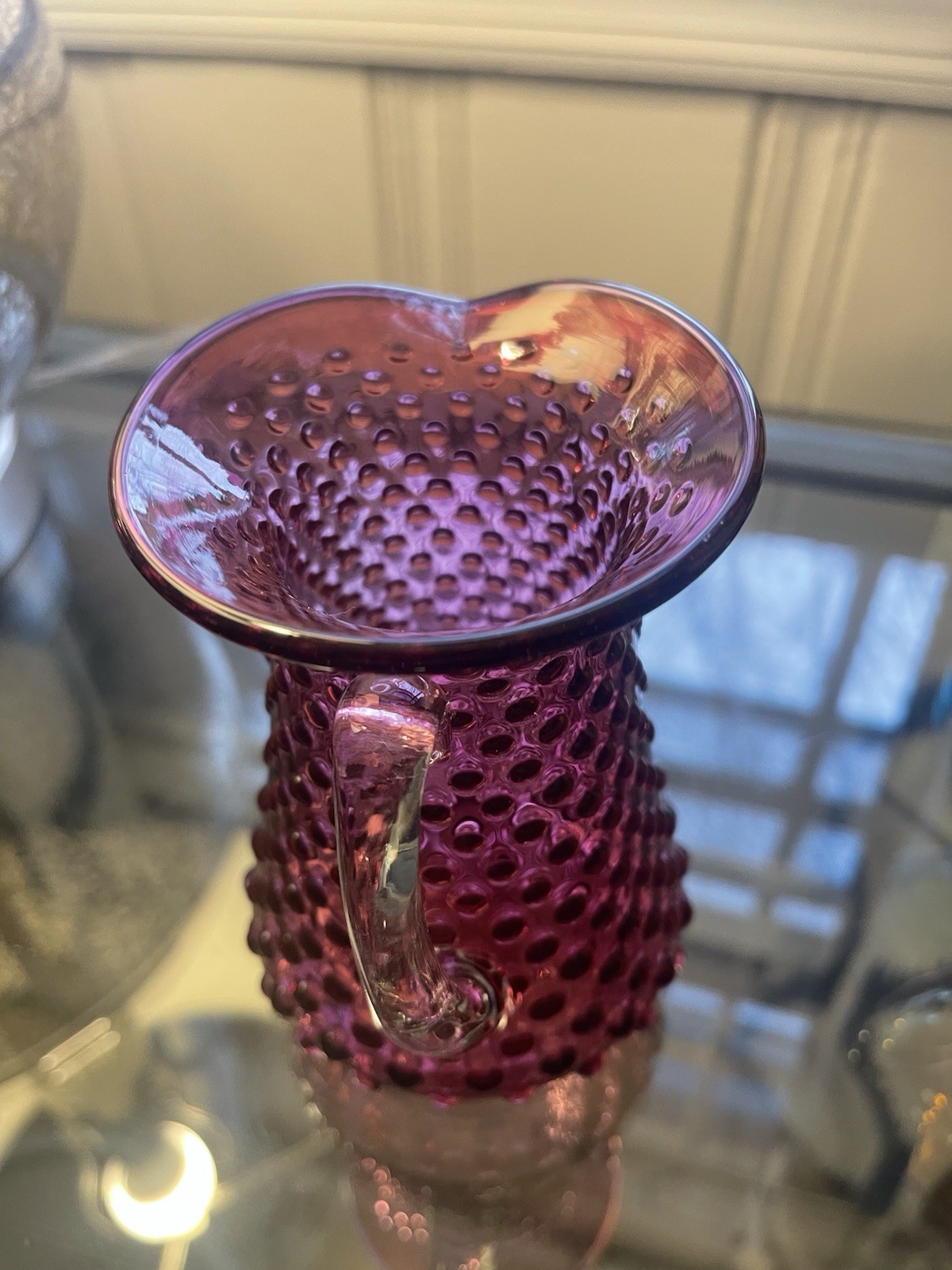 Multiple Vintage Crackle Glass And Hobnob Glass Vases