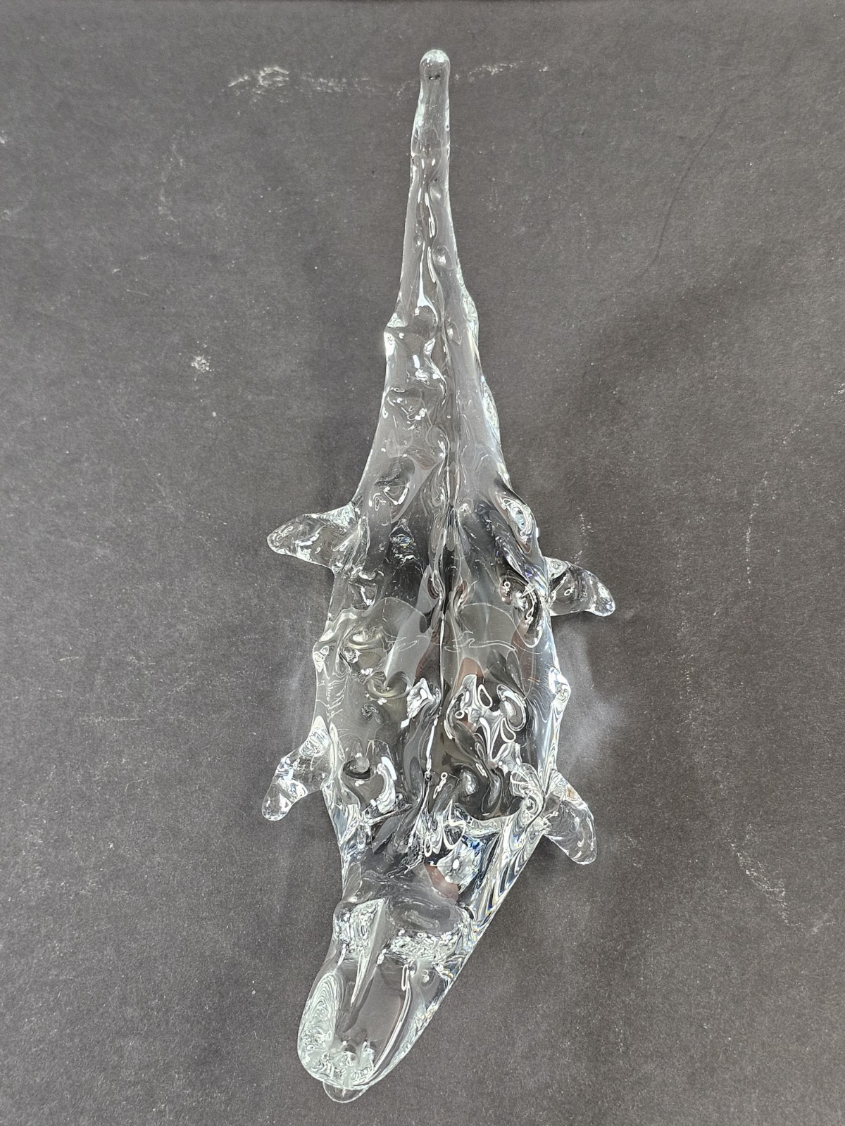 FM Ronneby Sweden Alligator Crocodile Caiman Clear Art Glass Crystal Figurine