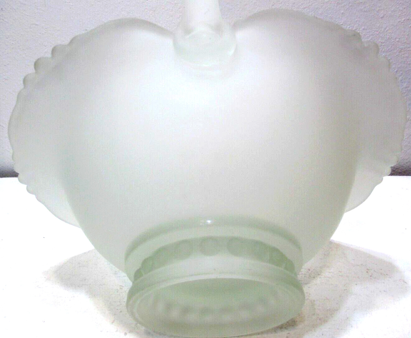 Beautiful Indiana Tiara Frosted Glass Basket Handle Stamped J.T. 10 1/4″ T
