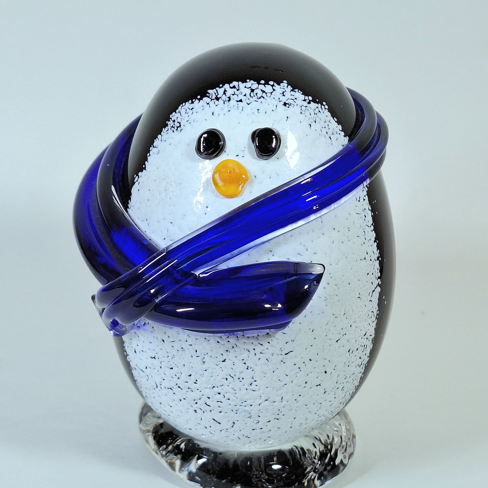 Joe Hobbs Handblown Art Glass Penguin Cute Animal Figure 5.5″ FREE SHIPPING