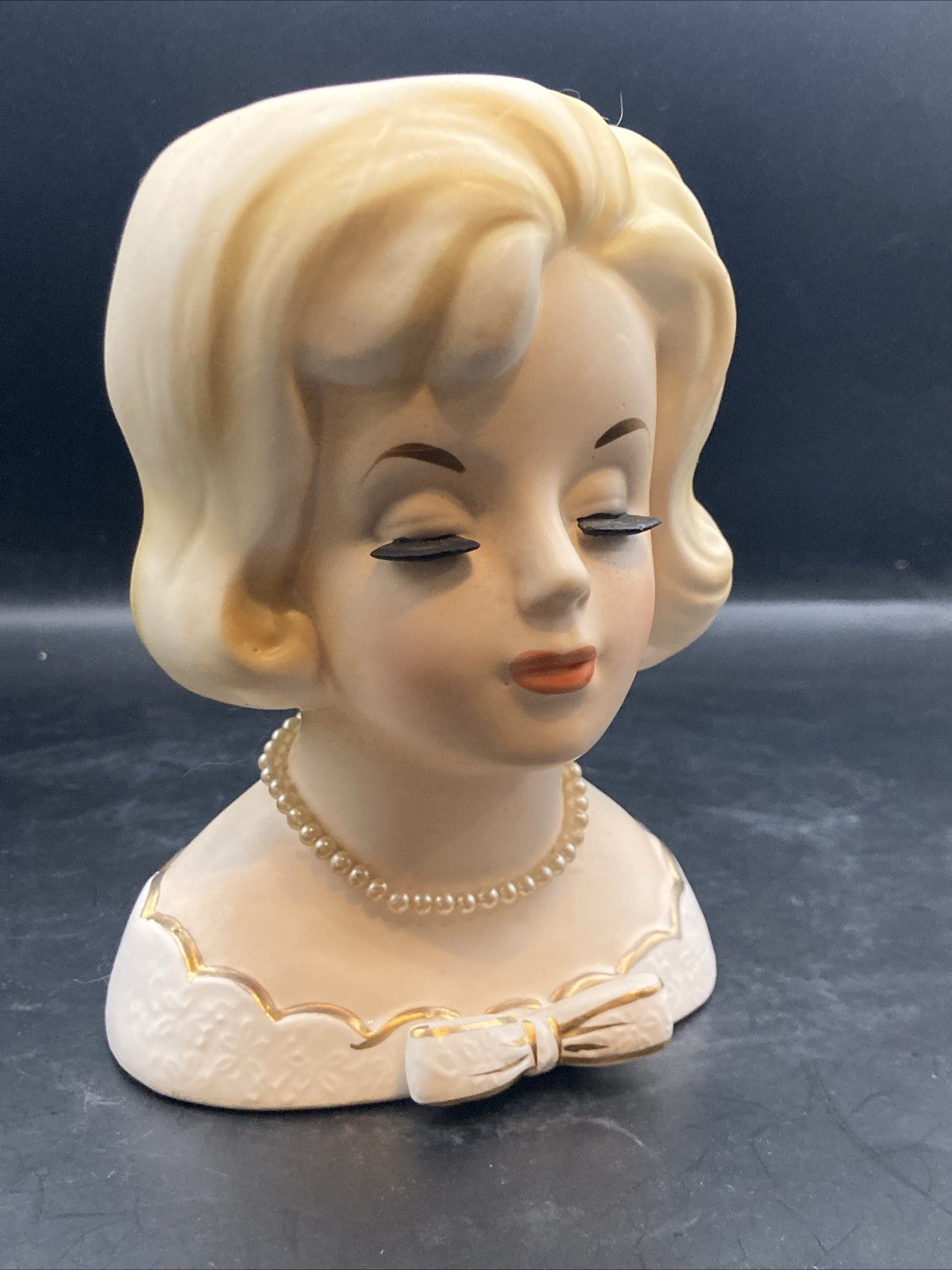 Vintage Napco 1962 Large Blonde Ladies Head Vase C5675 Hand Painted