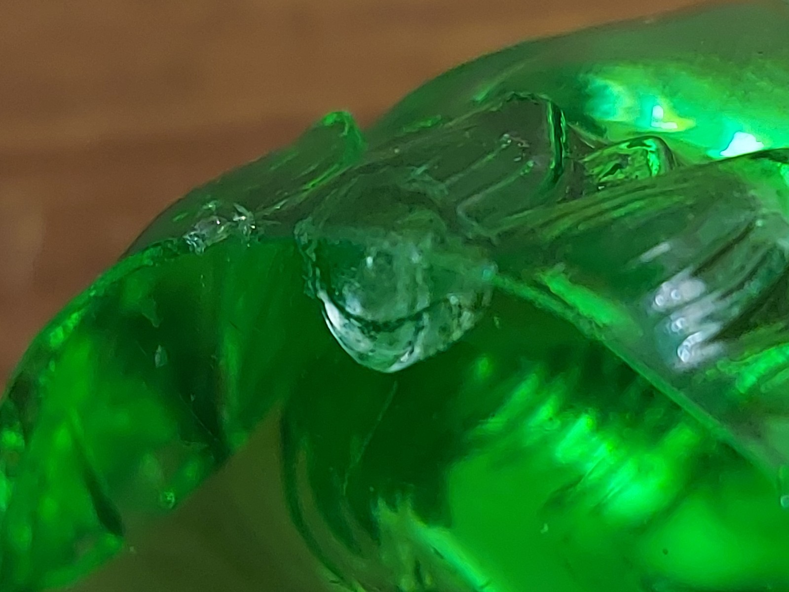 Antique Green Uranium Vaseline Glass Buddha Figure PV France? SUPER RARE!