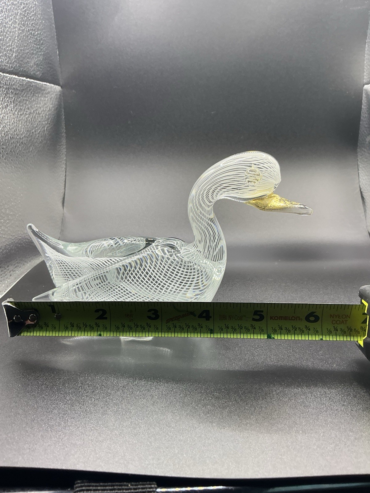 Vintage Murano ? Glass Duck Swan Sculpture Hand Blown Clear Crystal Art Glass