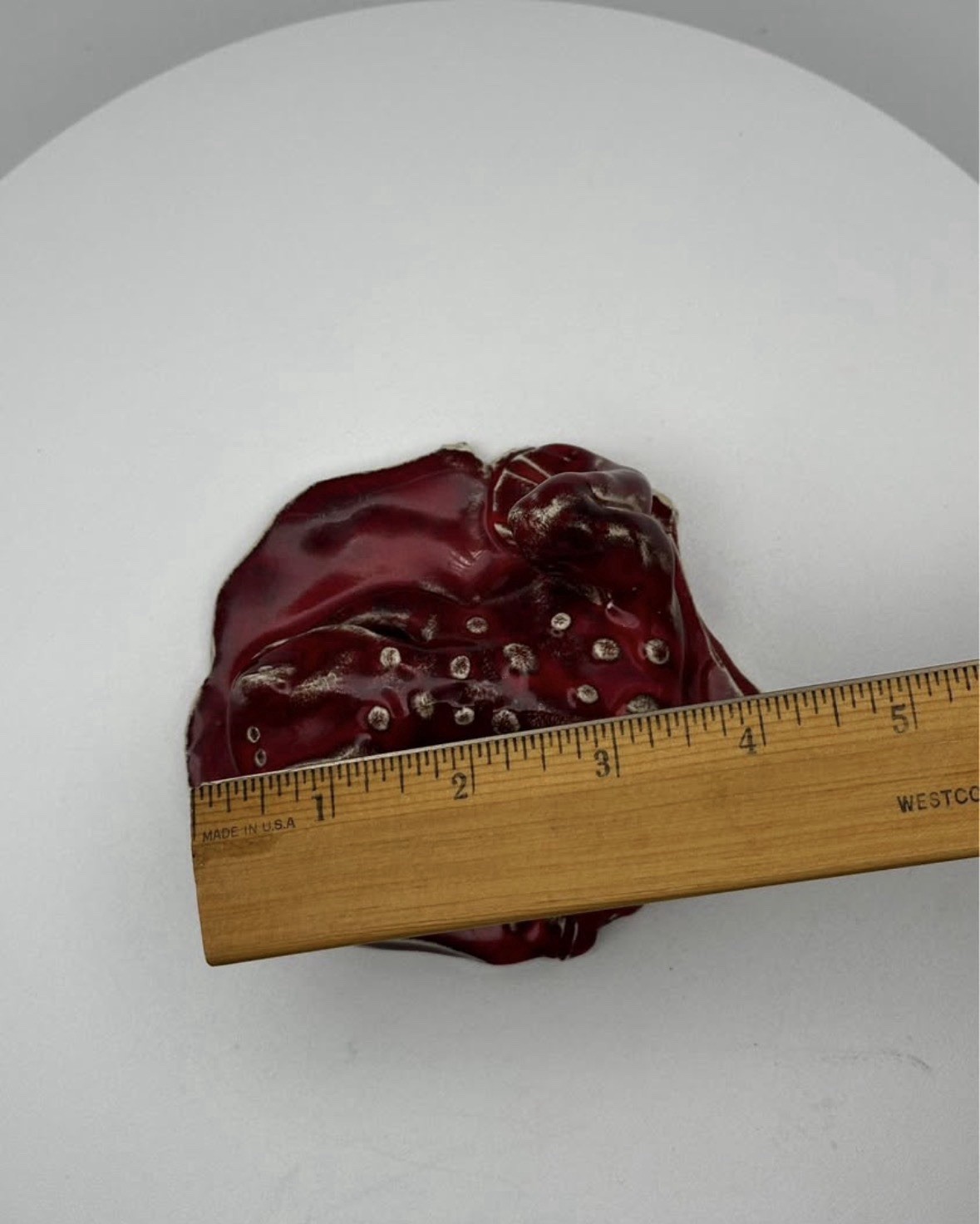 Owens Pottery Red Frog Figurine