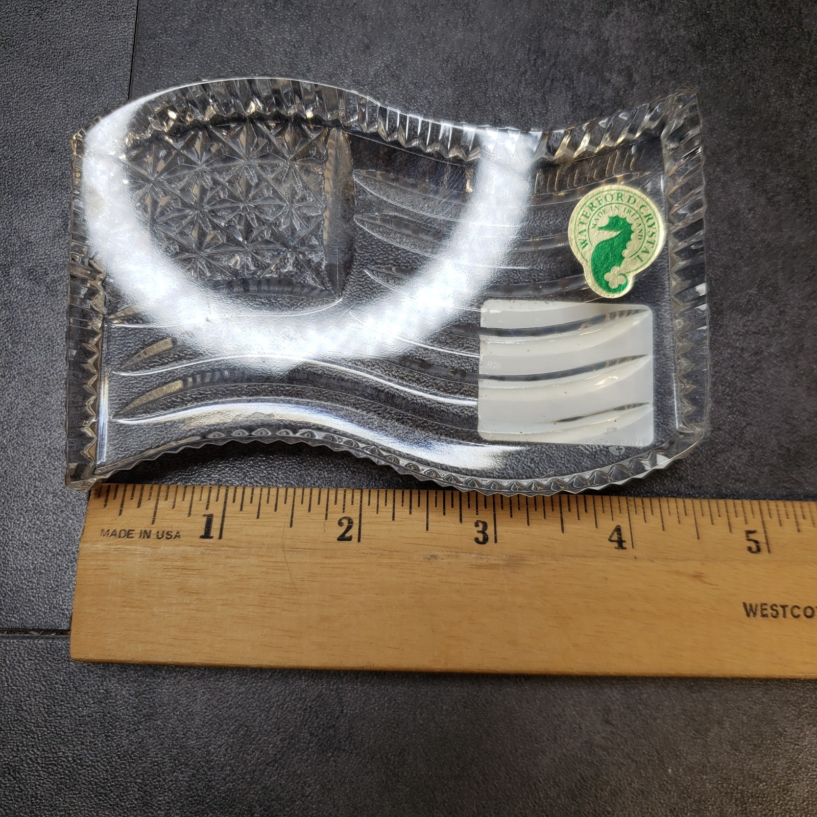 Vintage American Flag Paperweight by Waterford Crystal Original Stickers