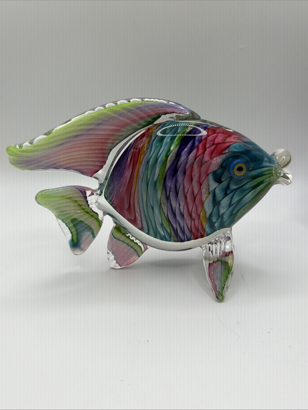 Set Of 3 Art Glass Fish Hand Blown MAD ART glass