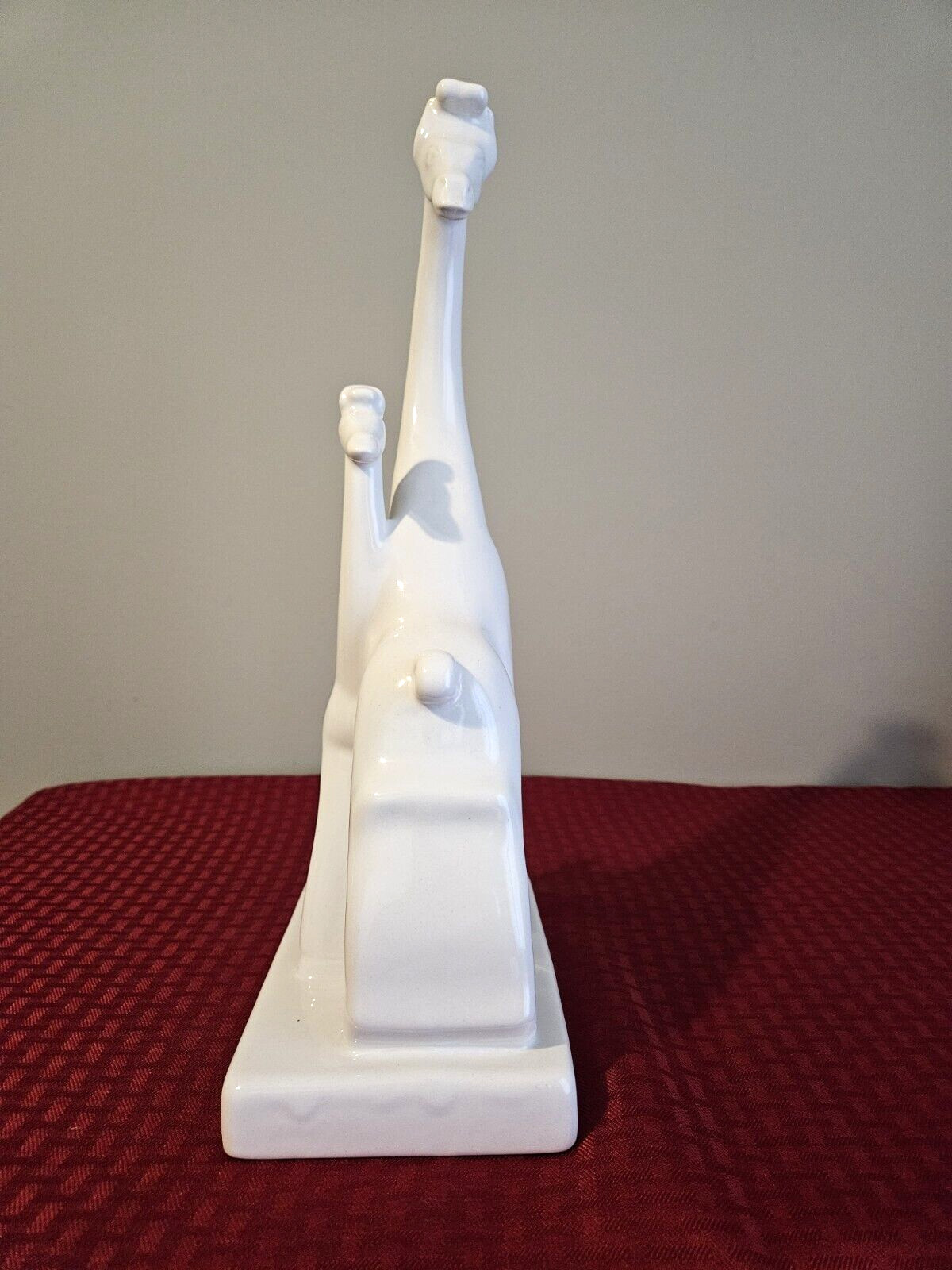 VTG Haeger Giraffes Statue Mother & Calf 1990 White Art Pottery