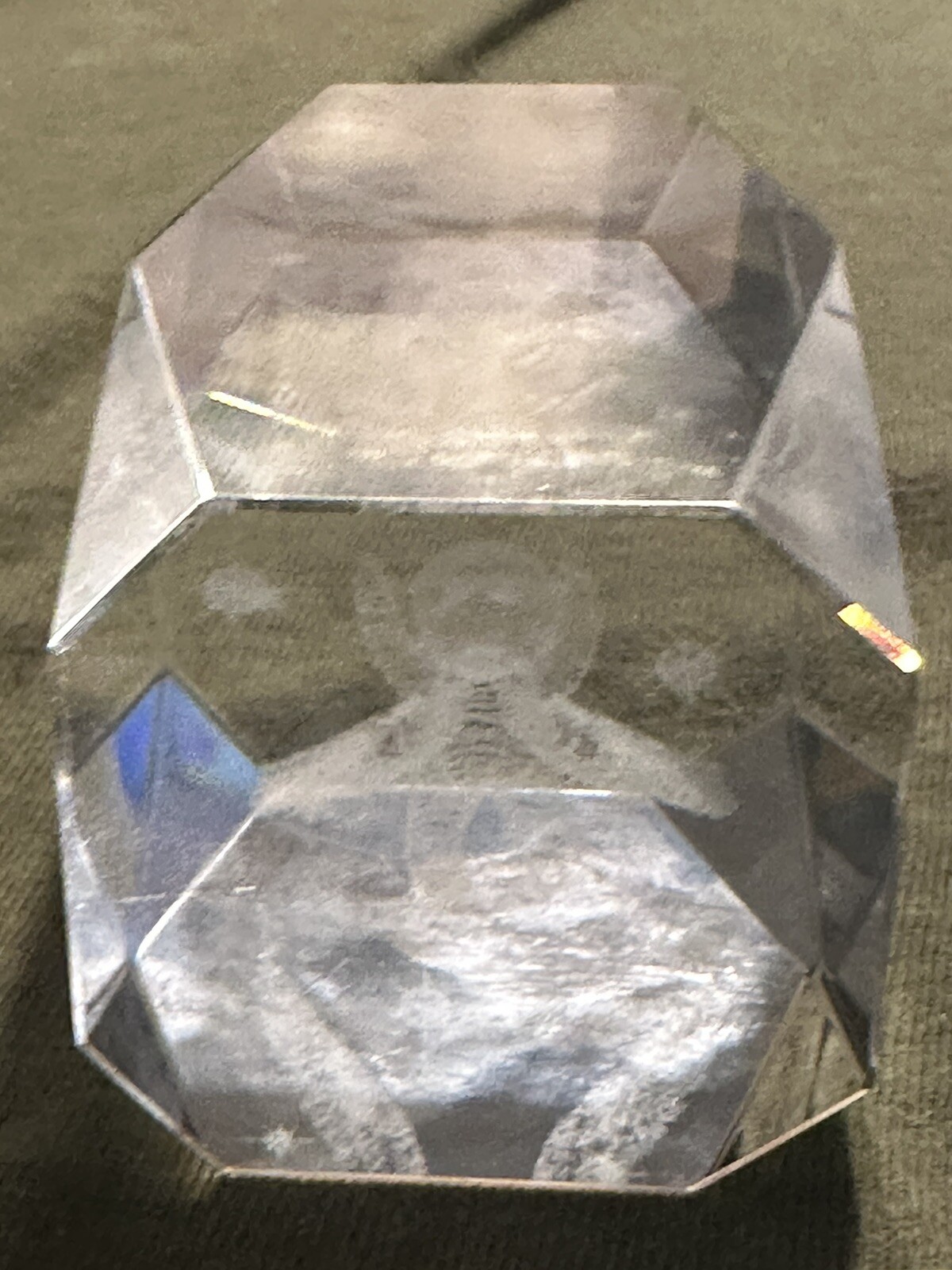 Laser Etched Glass Baby Angel Winged Cherub Paperweight Glass – 3.25 inches tall
