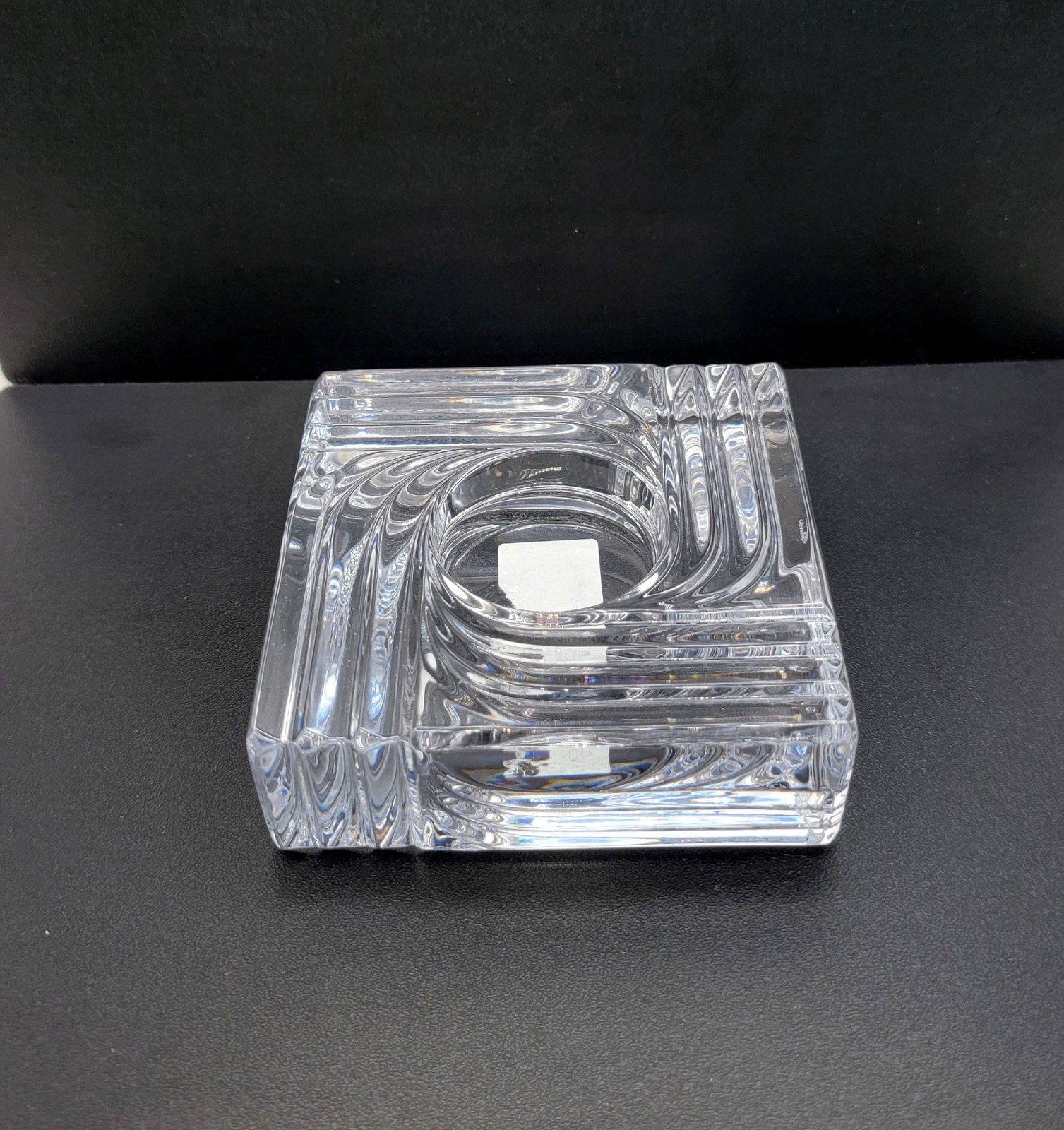 2 Marquis By Waterford Crystal Art Deco Square Votive Candle Holder Set