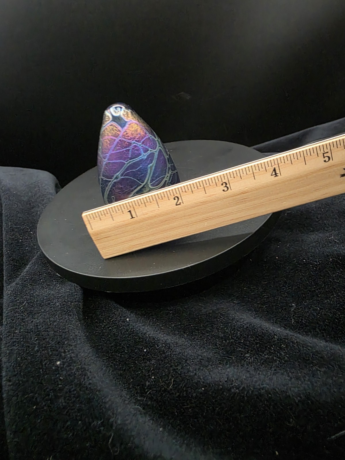 Vintage Anton Intaglio Iridescent Studio Art Glass 3 inch Paperweight