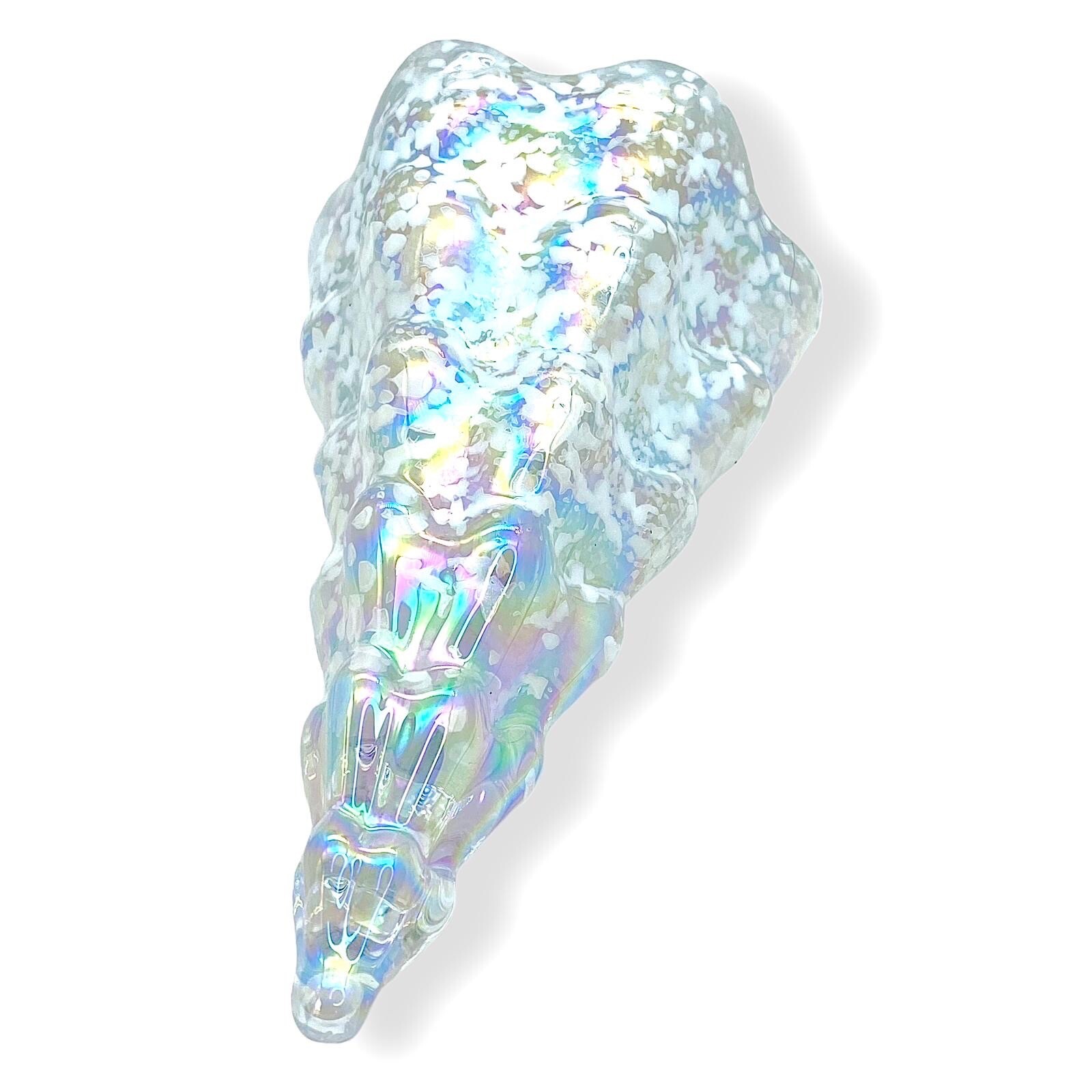 Silvestri Iridescent Art Glass Christmas Tree Confetti Figurine 5” Holiday Decor