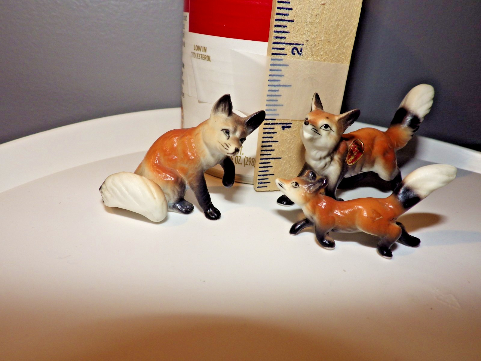 Beautiful Bone China Japan Adorable Fox Figurines set of 3
