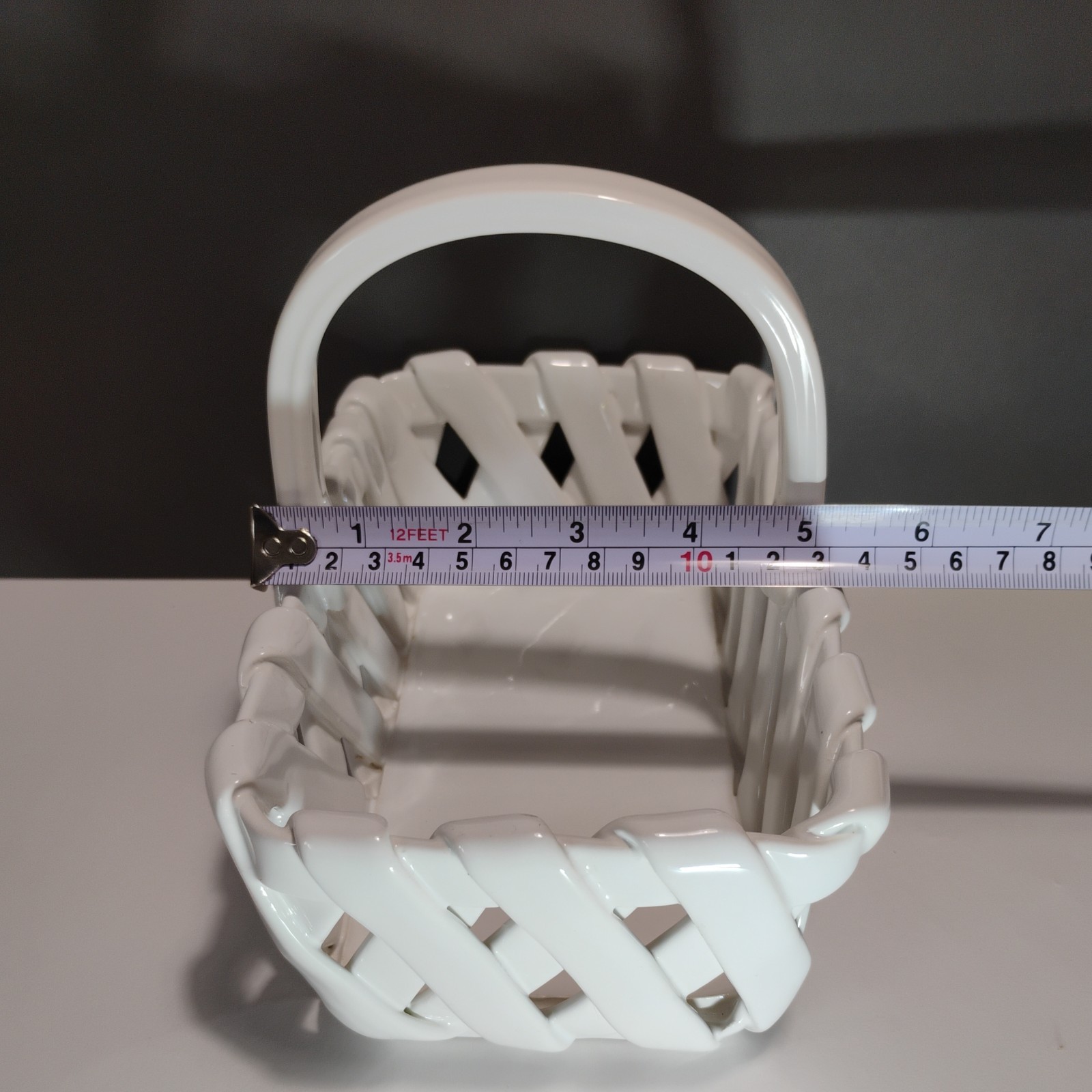 Dept. 56 Bread Fruit Flower Basket Server Woven White Ceramic Made in Italy