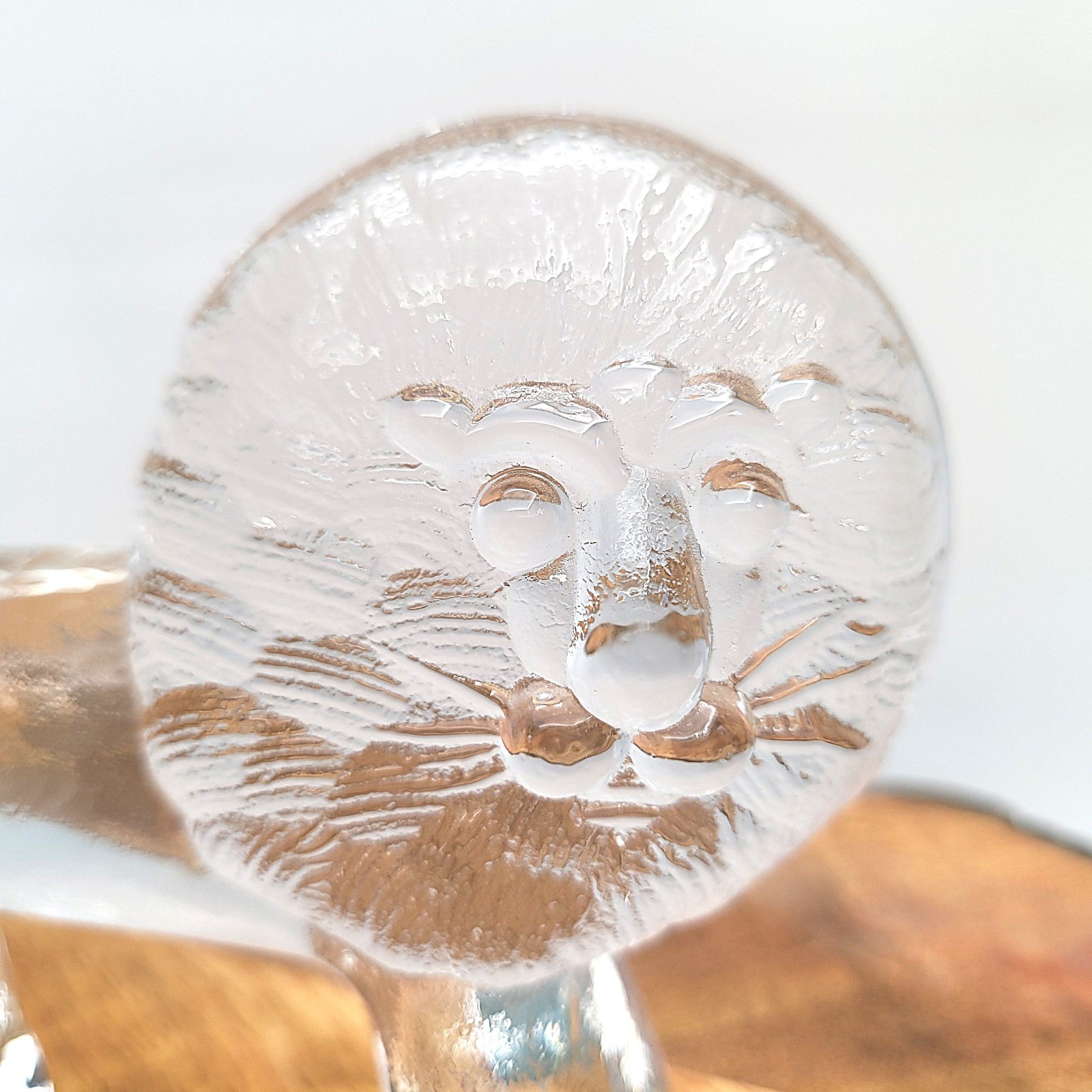 Vintage Kosta Boda Zoo Series Glass Lion Sculpture Bertil Vallien 60s 70s MCM