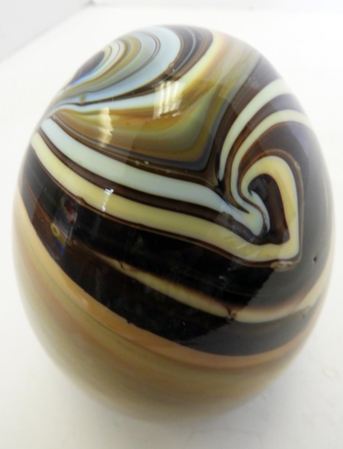 Signed Murano Ferro Swirl Paperweight