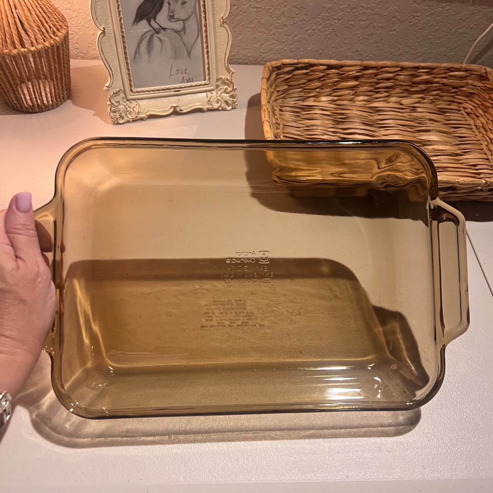 Vintage ANCHOR HOCKING Basket Buffet 2 Qt Casserole Dish with Basket – Unused