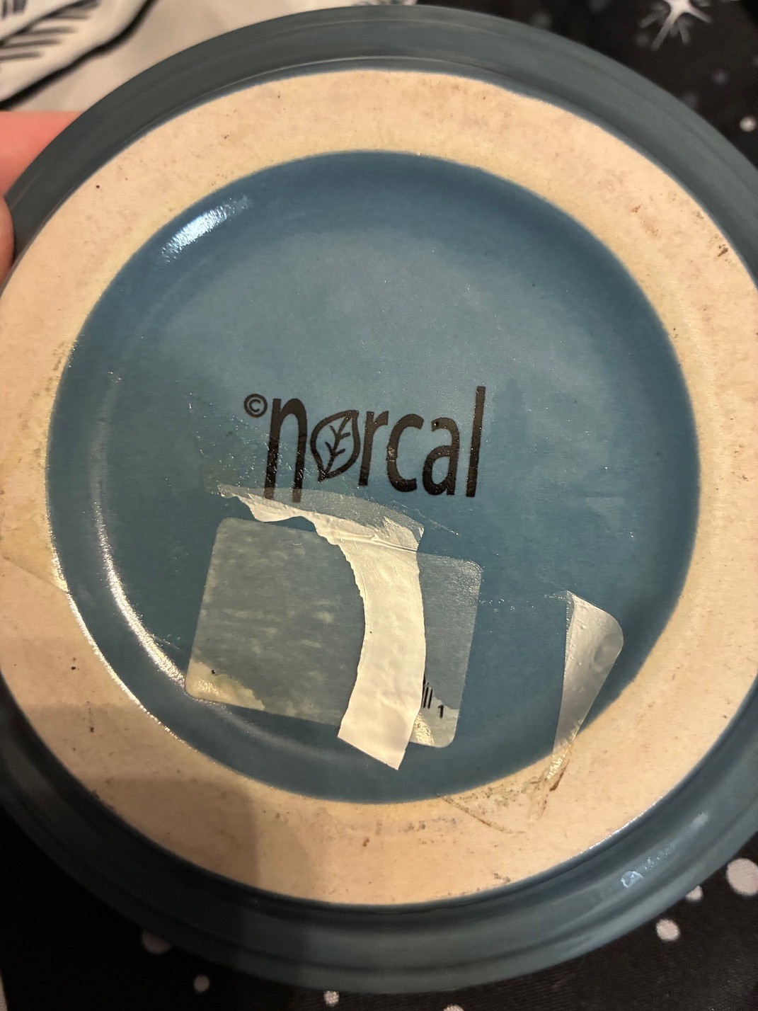 Norcal Pottery Set – Vintage, Dusty Blue, 3.5″ tall, 5″ diameter, 2 pieces