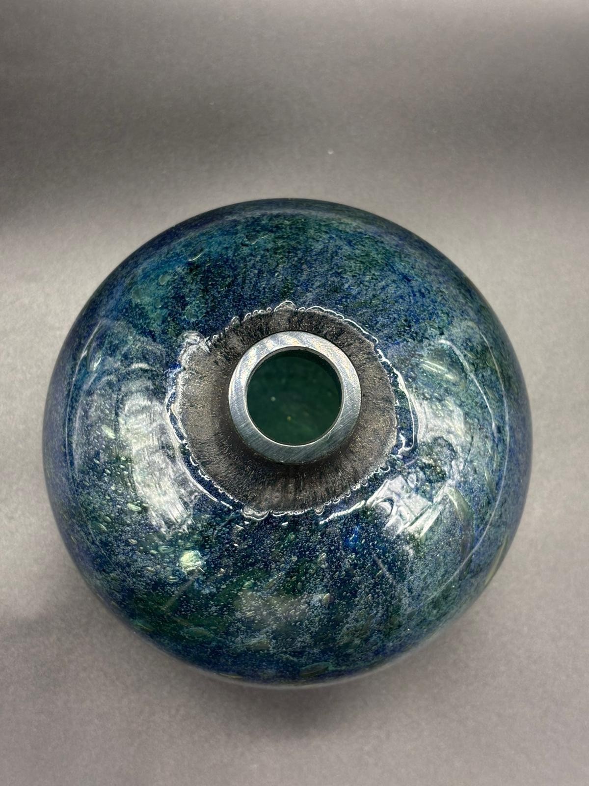 BENNY MOTZFELDT A Glass Vase Ransfjord Norway Blown glass with air bubbles 13cm