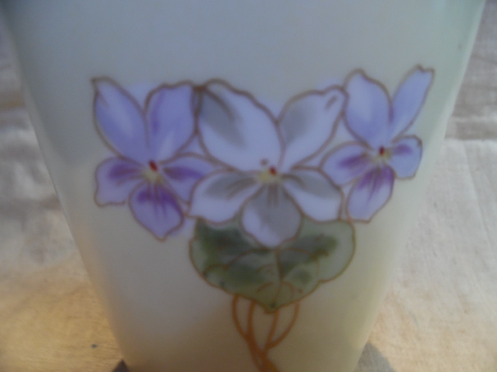 Antique Pickard Vase Signed Emil Fischer Art Nouveau Violet Gold Leaf Mark