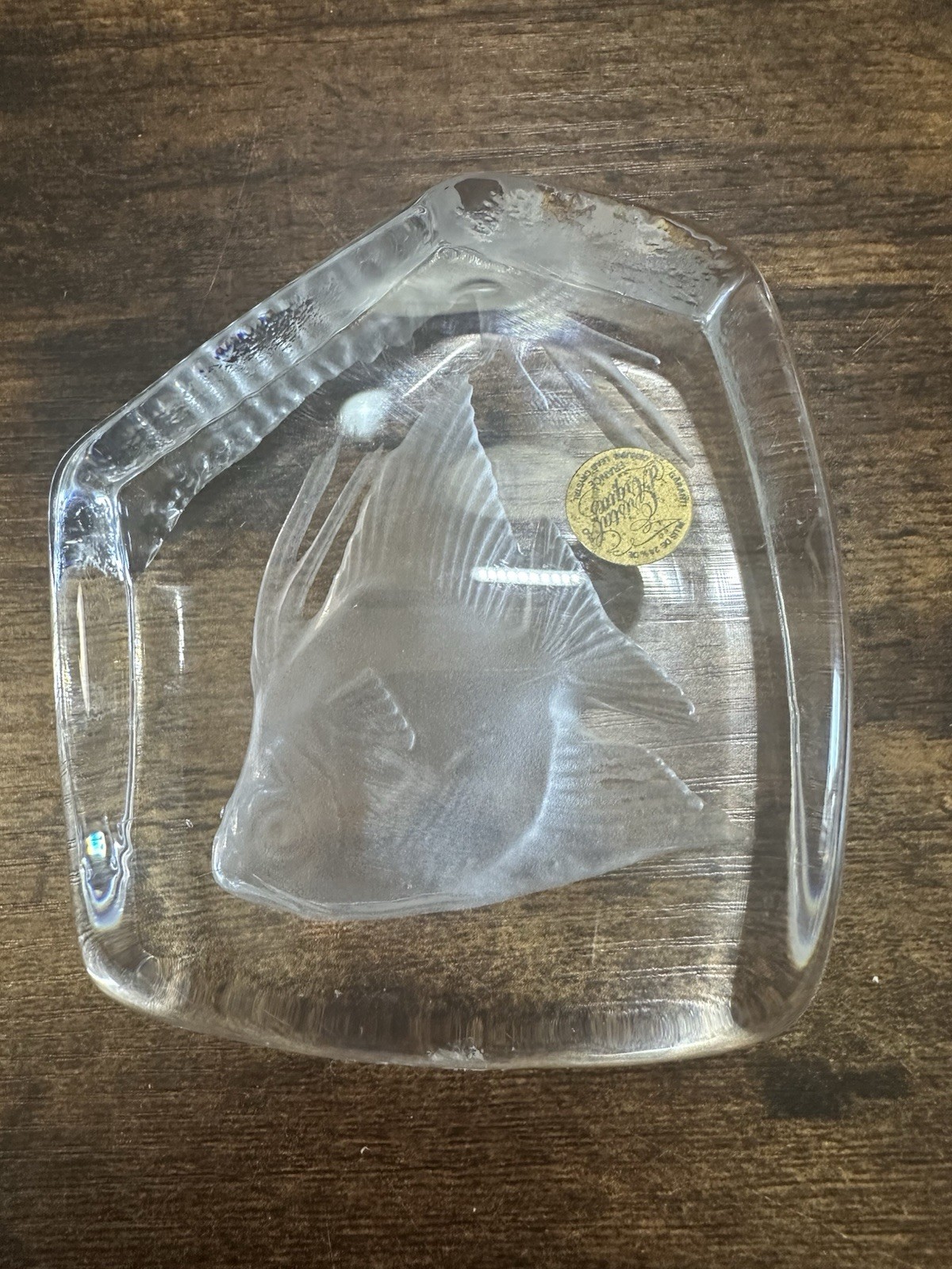 Genuine Lead Crystal Art Angel Fish Figurine Cristal d’Arques – Made in France