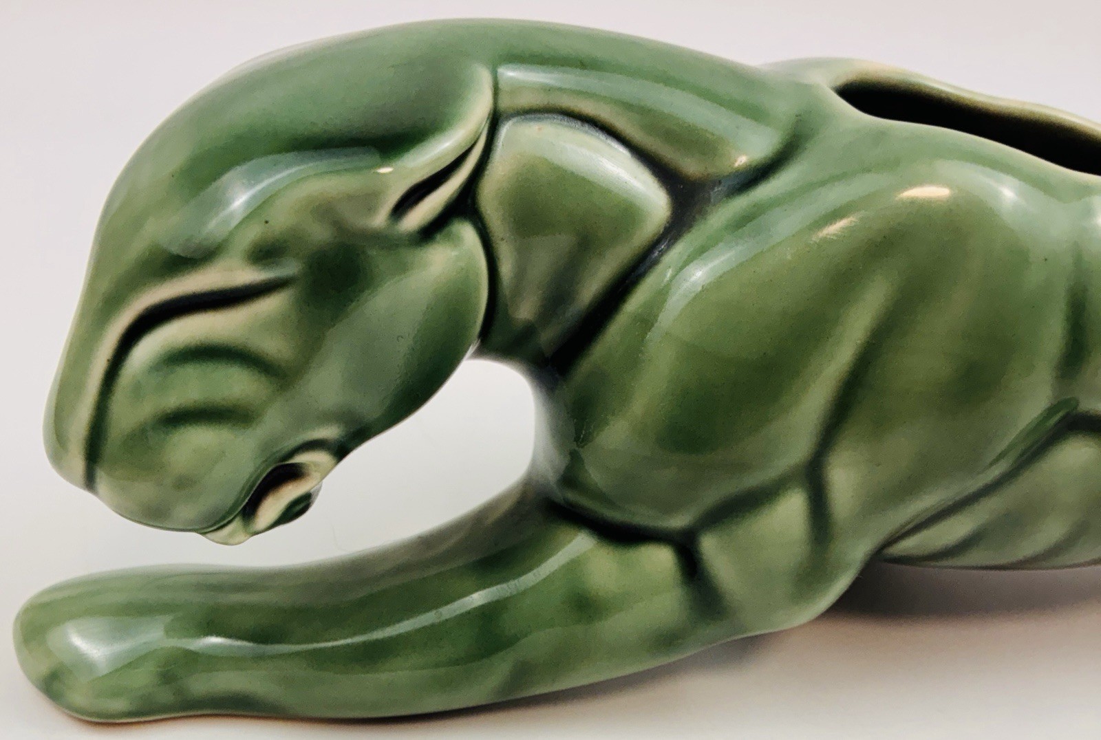 ‼️Large MCM Green McCoy Panther Planter 1950s Mint Condition 15” Mid Century