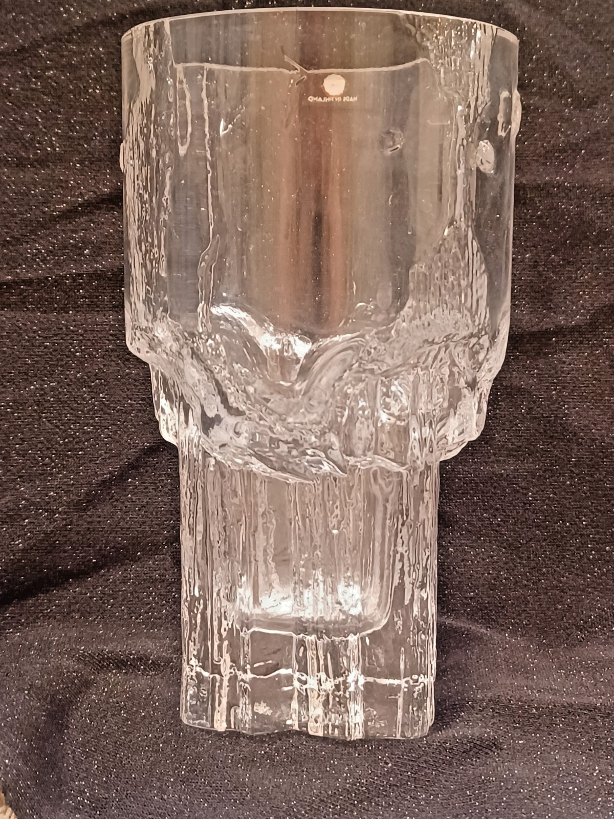 Vtg littala Molded Glass Vase by Tapio Wirkkala Minerva Iceberg Vase / Finland