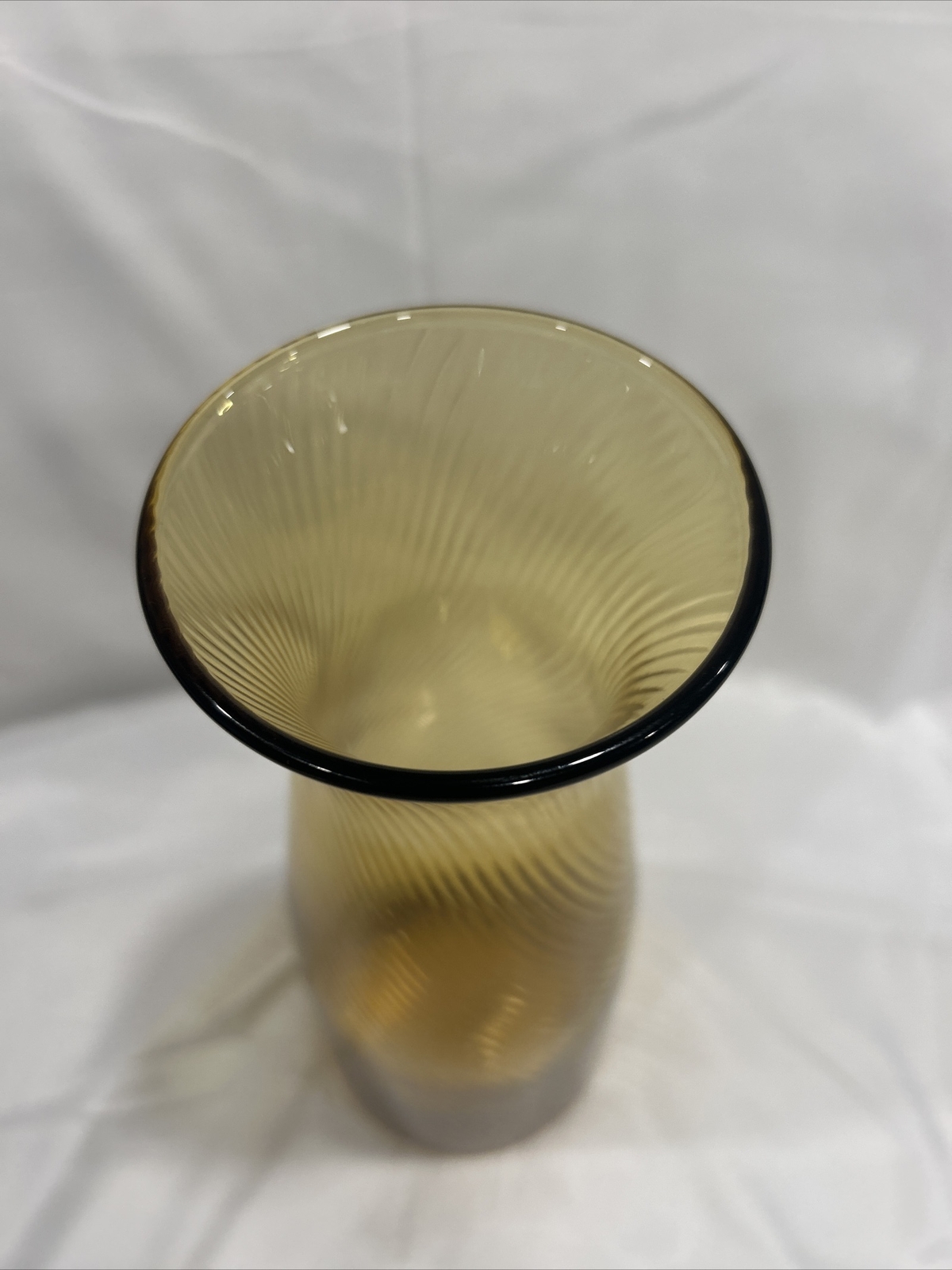 DIANE VON FURSTENBERG DVF Home Twirl Amber Carafe Glass Vase