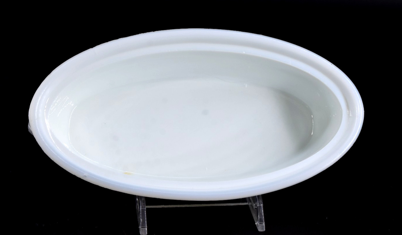 VTG Milk Glass FLACCUS BATTLESHIP Covered Dish Antique Americana USA c1900