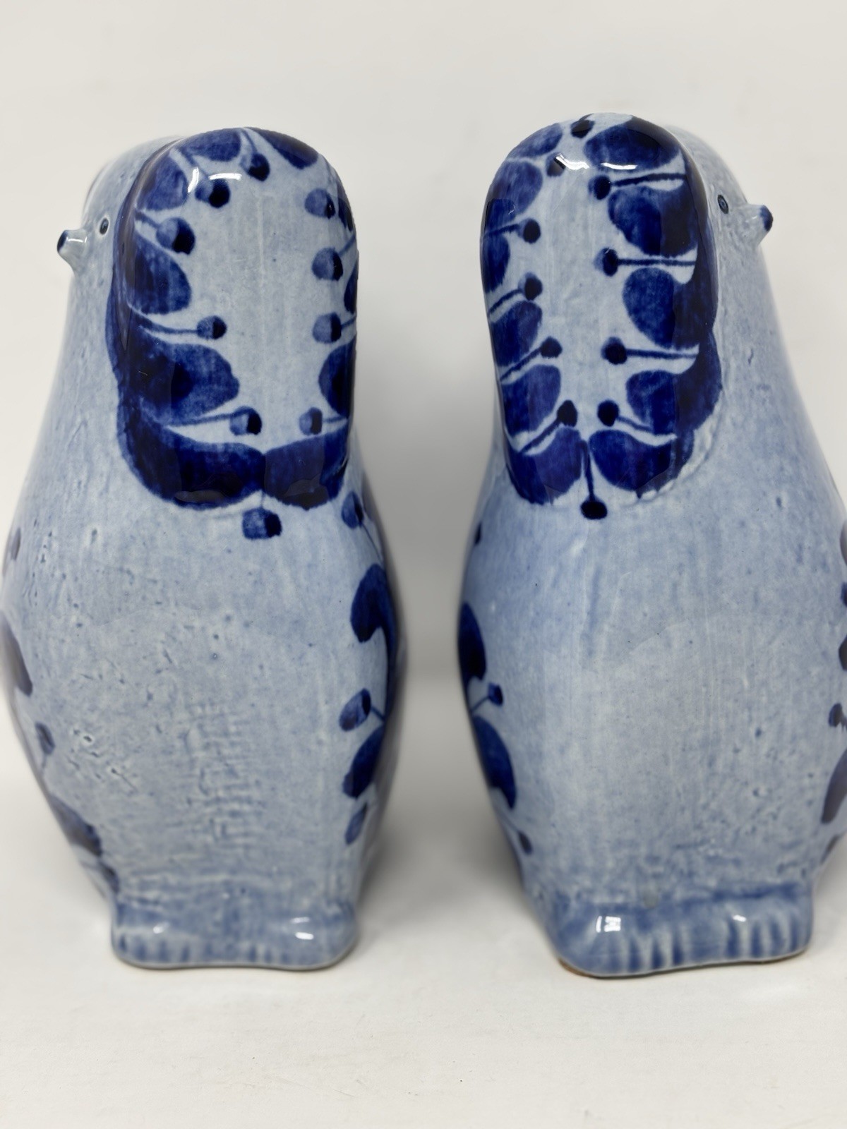 Lisa Larson Rare 60’s Blue Poodle Dog Bookends Left And Right Ceramic Pudlar