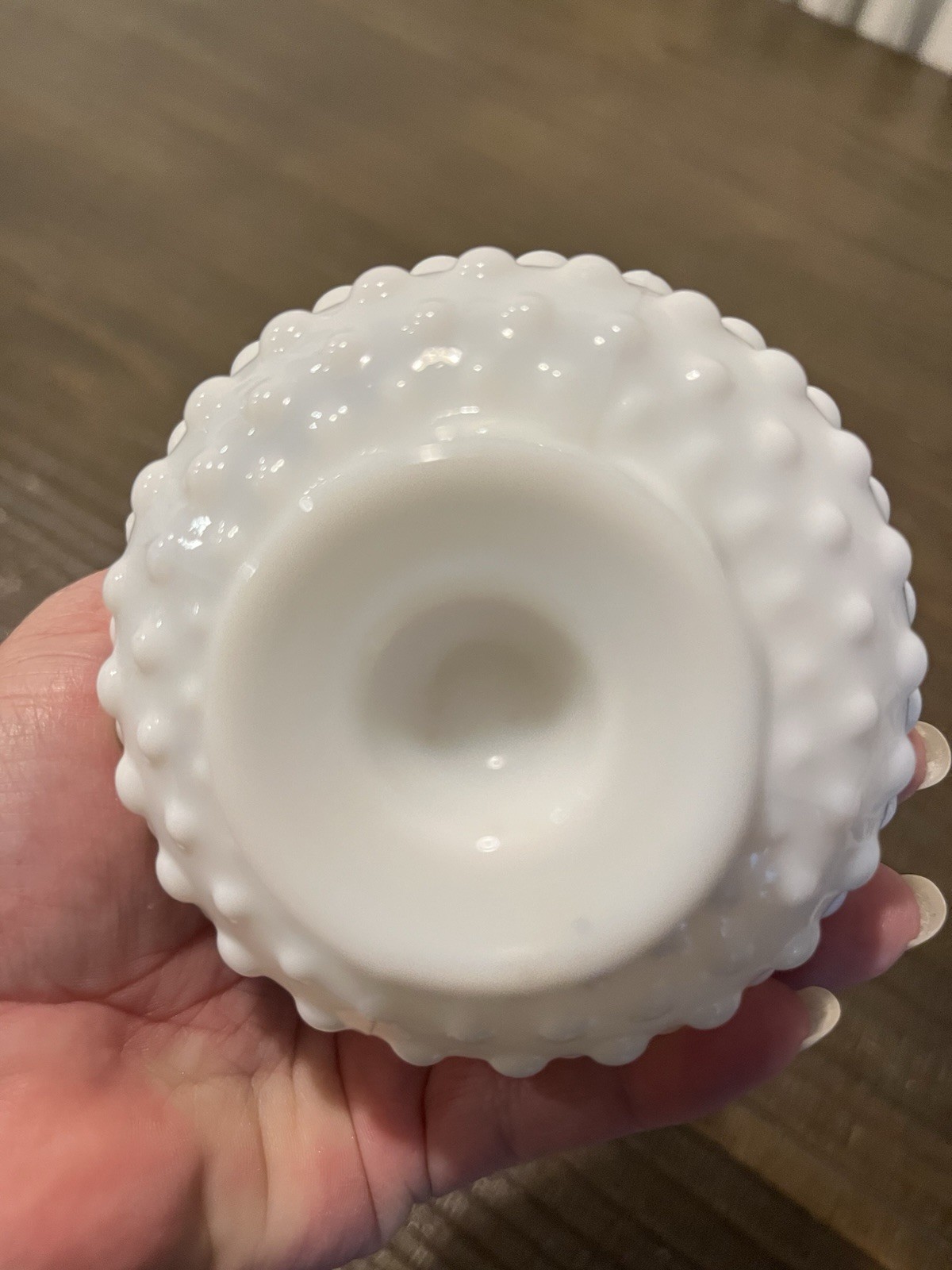 Unique Vintage Milk Glass Hobnail Textured Bud Vase Bottle
