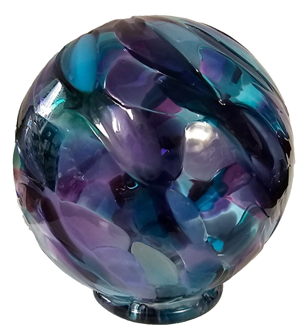 Ocean Beaches Glassblowing 3.5″ ART GLASS BALL Seal Rock OR Signed
