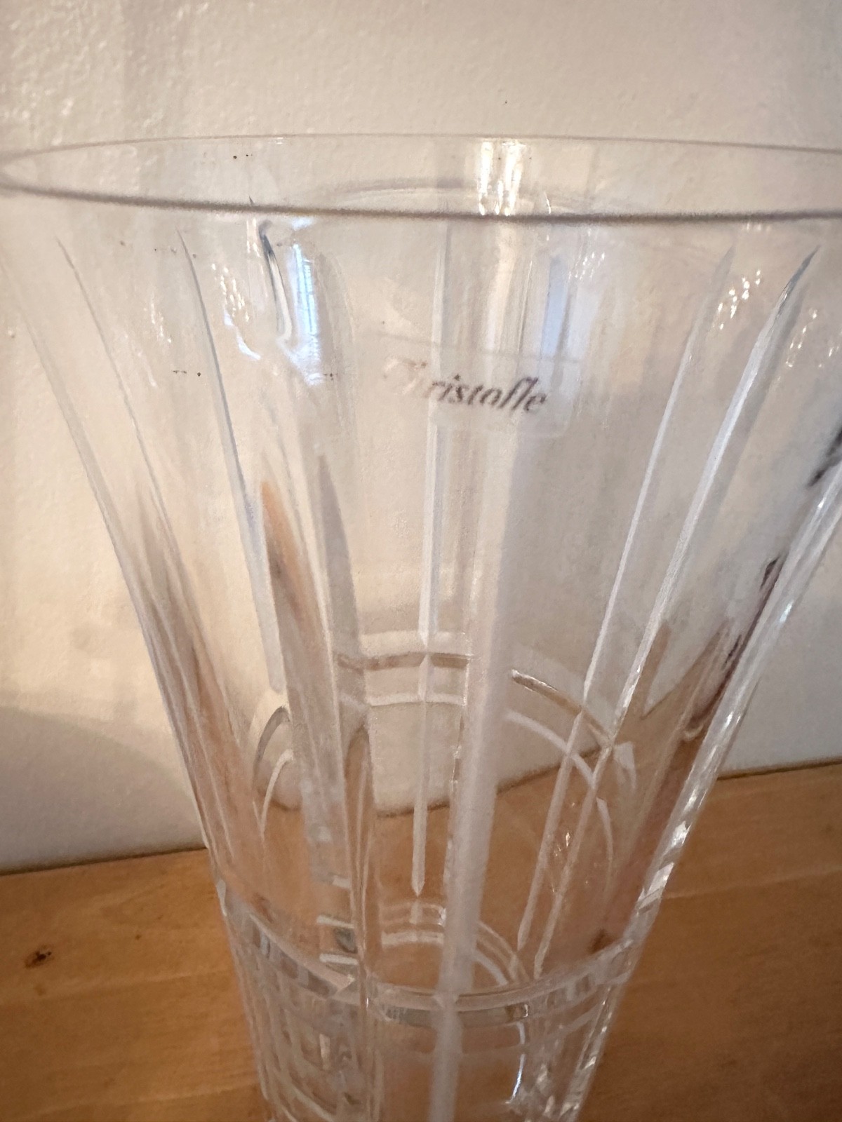 Christofle Crystal, Scottish Flower Vase, 11.75”