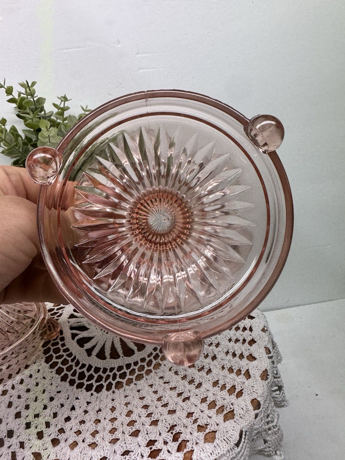 Hocking Lace Edge / Old Colony Pink Very Hard to Find Candlesticks