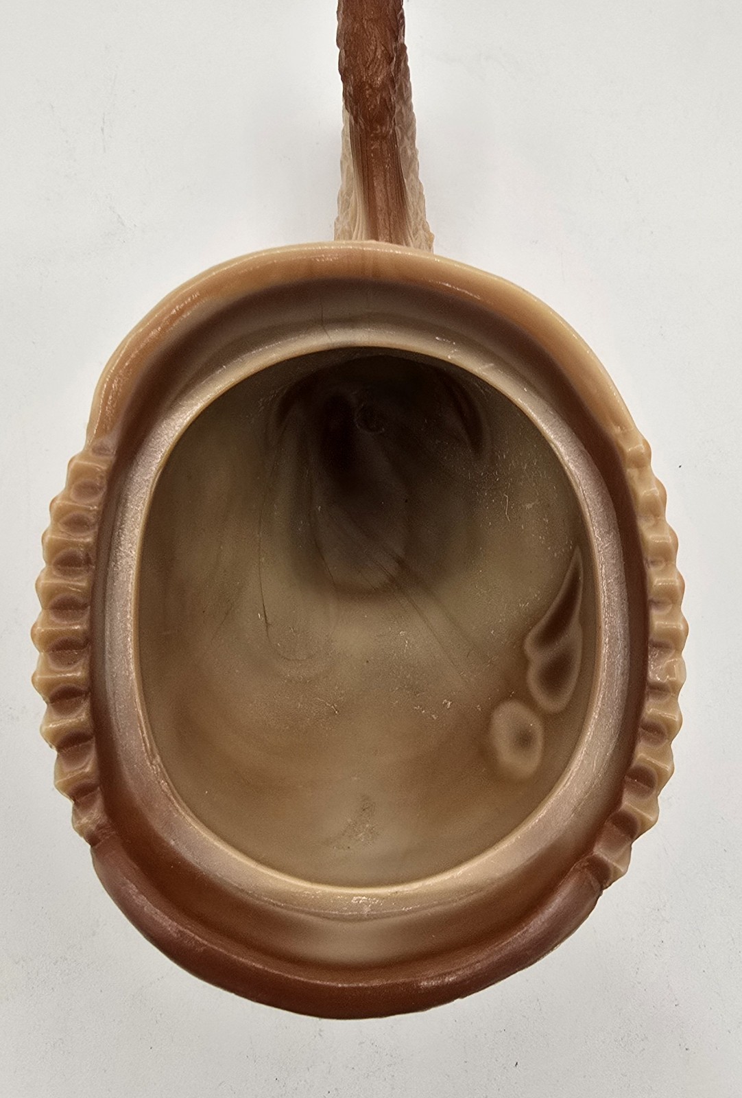 Vintage Antique Chocolate Glass Dolphin Covered Dish Sawtooth Mustard with lid