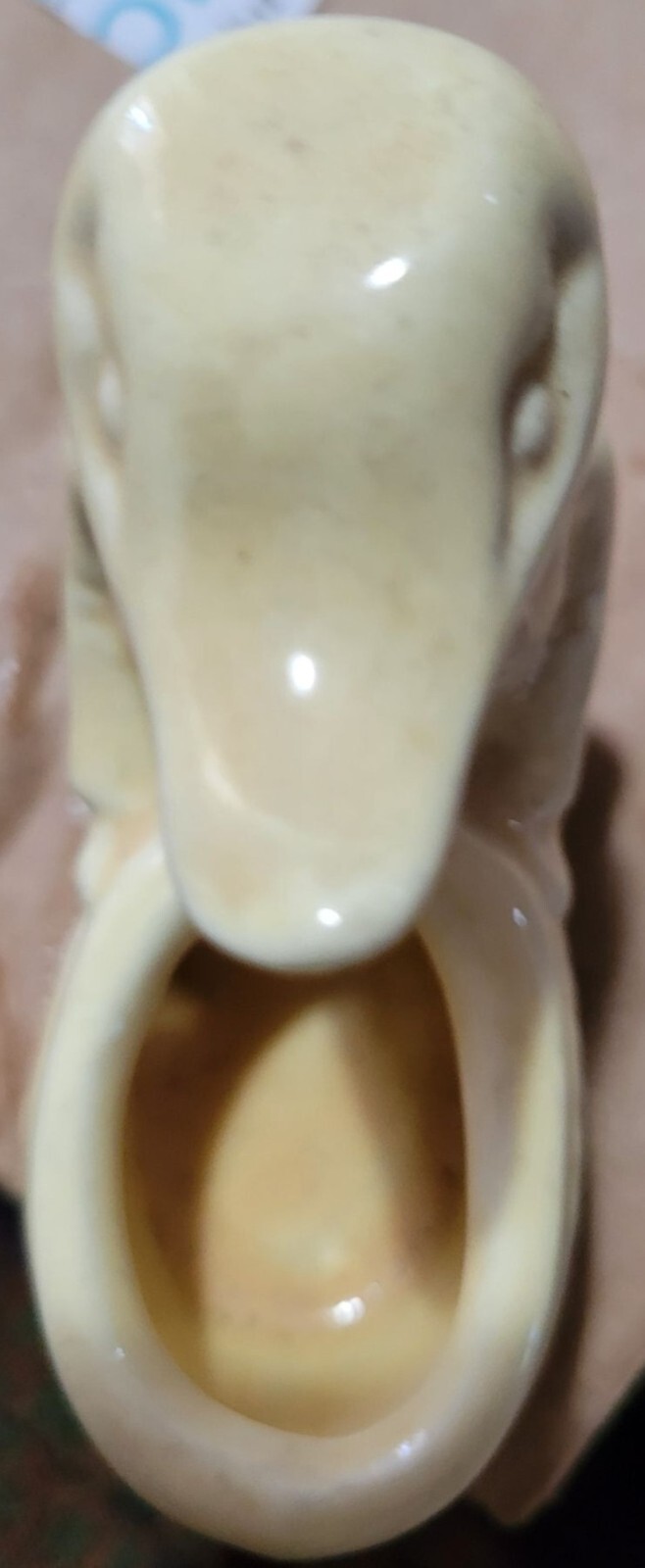 Shawnee Penguin in Tux Ceramic Planter Figurine Yellow 1940s Vtg Approx 4×4″