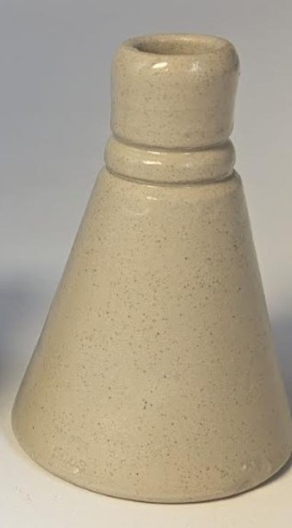Williamsburg Pottery Hand Painted Glazed Stoneware Vase/Candlestick/Inkwell